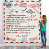 Personalized To My Lolly Blanket From Grandkids Grandson Air Mail Letter I Love You Lolly Birthday Mothers Day Christmas Customized Fleece Throw Blanket | teecentury