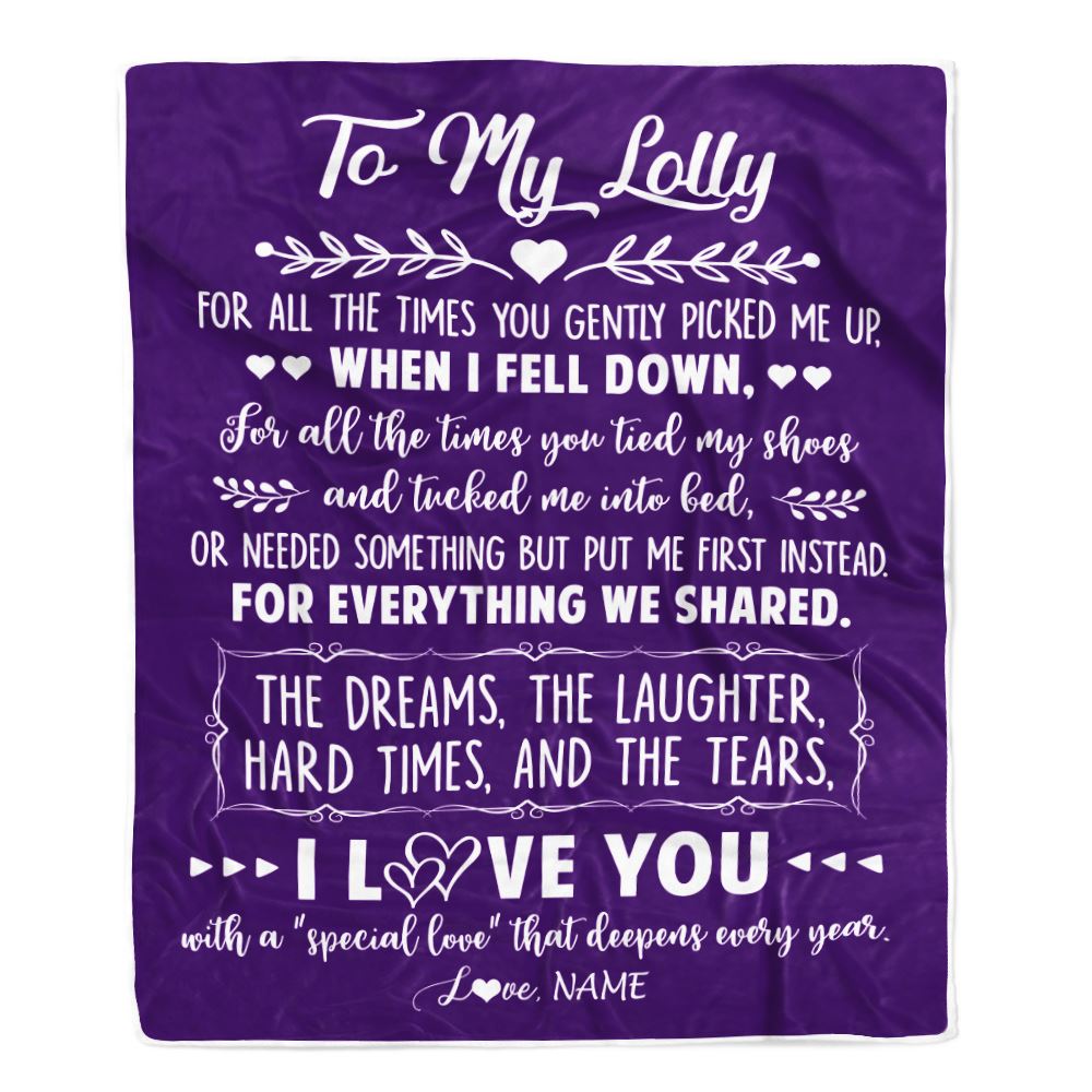 Personalized To My Lolly Blanket From Grandkids I Love You With A Special Love Mawmaw Birthday Mothers Day Christmas Customized Fleece Throw Blanket | teecentury