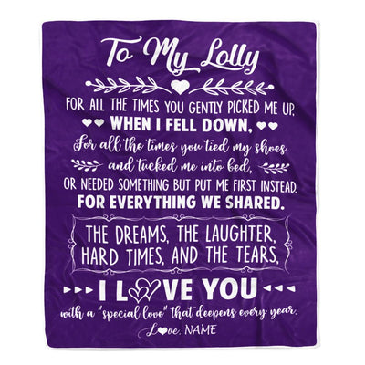 Personalized To My Lolly Blanket From Grandkids I Love You With A Special Love Mawmaw Birthday Mothers Day Christmas Customized Fleece Throw Blanket | teecentury
