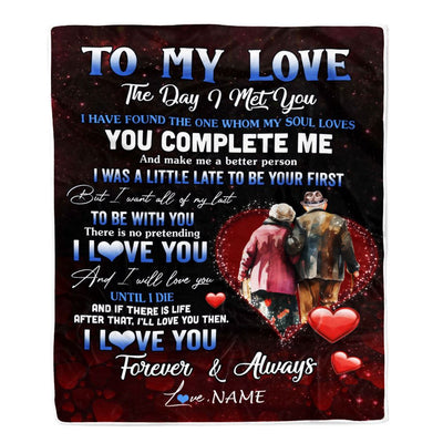 Personalized To My Love Blanket From Wife Husband Girlfriend Boyfriend I Love You Until I Die Wedding Anniversary Birthday Christmas Customized Fleece Blanket | teecentury