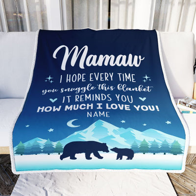 Personalized To My Mamaw Blanket From Granddaughter Grandson I Hope Every Time Bear Mamaw Birthday Mothers Day Christmas Customized Fleece Blanket | teecentury