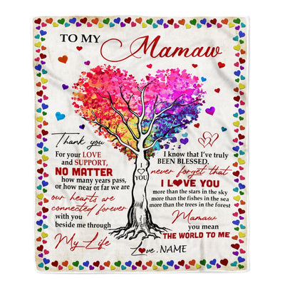 Personalized To My Mamaw Blanket From Grandkids Never Forget That I Love You You Mean The World to Me Mamaw Birthday Mothers Day Christmas Fleece Blanket Blanket | Teecentury.com