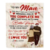 Personalized To My Man Blanket From Wife The Day I Met You Husband Birthday Anniversary Wedding Valentines Day Christmas Customized Fleece Throw Blanket | teecentury