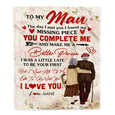 Personalized To My Man Blanket From Wife The Day I Met You Husband Birthday Anniversary Wedding Valentines Day Christmas Customized Fleece Throw Blanket | teecentury