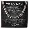 Cuban Link Chain Necklace | Personalized To My Man Cuban Necklace From Wife Always Remember Boyfriend Husband Birthday Anniversary Valentines Christmas Customized Gift Box Message Card | teecentury