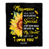 Personalized To My Mawmaw Blanket From Grandkids Granddaughter I Want To Say I Love You Sunfower Mawmaw Birthday Mothers Day Christmas Fleece Throw Blanket | teecentury