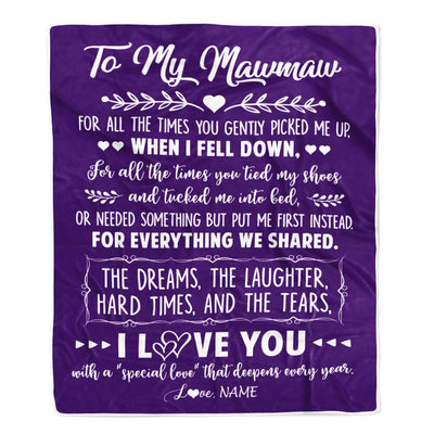 Personalized To My Mawmaw Blanket From Grandkids I Love You With A Special Love Mawmaw Birthday Mothers Day Christmas Customized Fleece Throw Blanket | teecentury