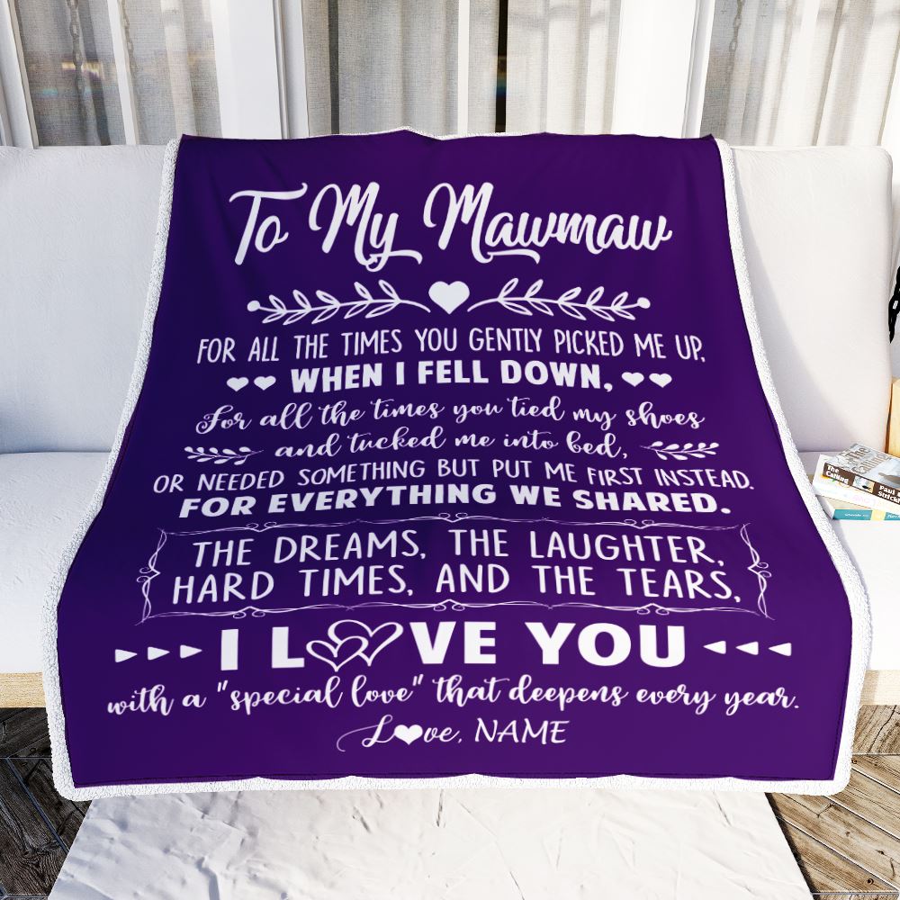 Personalized To My Mawmaw Blanket From Grandkids I Love You With A Special Love Mawmaw Birthday Mothers Day Christmas Customized Fleece Throw Blanket | teecentury