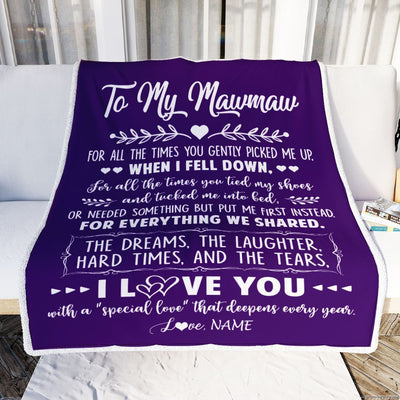 Personalized To My Mawmaw Blanket From Grandkids I Love You With A Special Love Mawmaw Birthday Mothers Day Christmas Customized Fleece Throw Blanket | teecentury