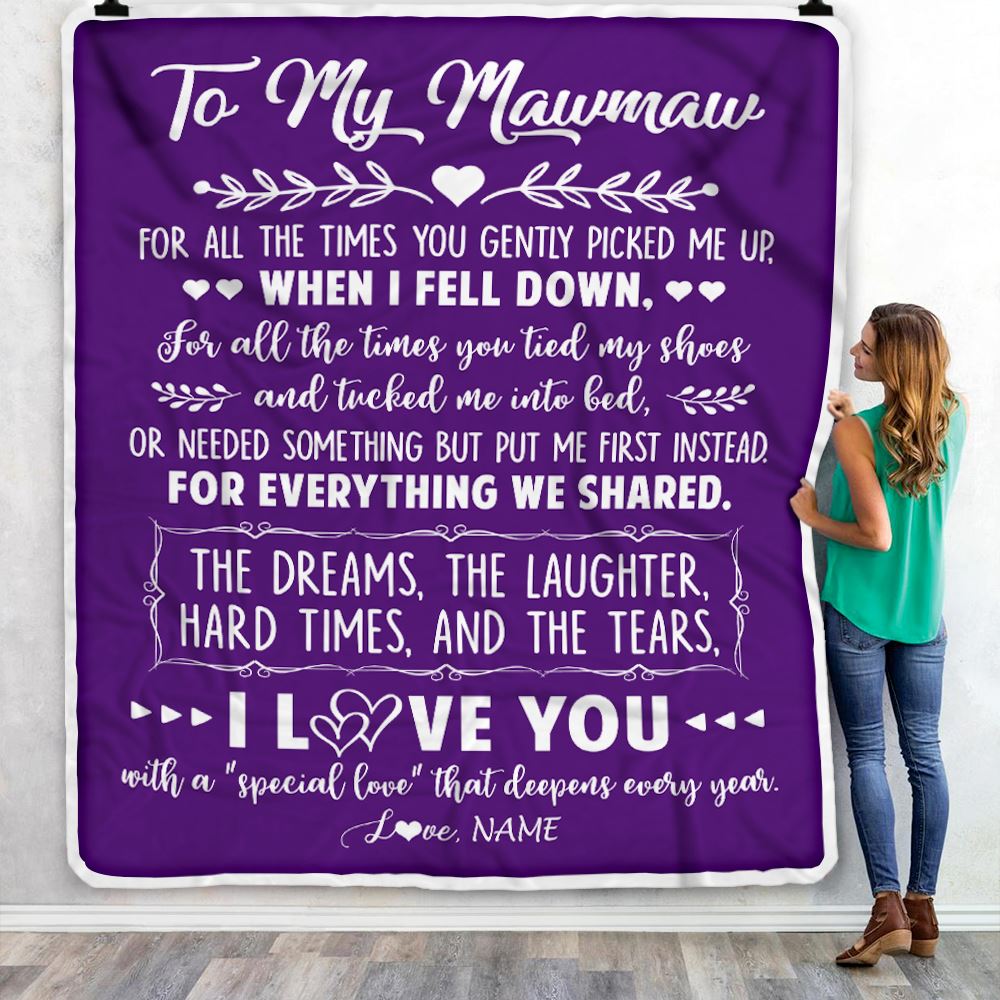 Personalized To My Mawmaw Blanket From Grandkids I Love You With A Special Love Mawmaw Birthday Mothers Day Christmas Customized Fleece Throw Blanket | teecentury