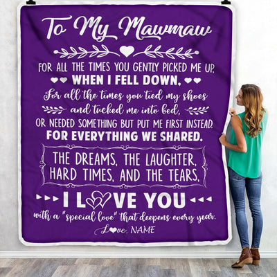 Personalized To My Mawmaw Blanket From Grandkids I Love You With A Special Love Mawmaw Birthday Mothers Day Christmas Customized Fleece Throw Blanket | teecentury