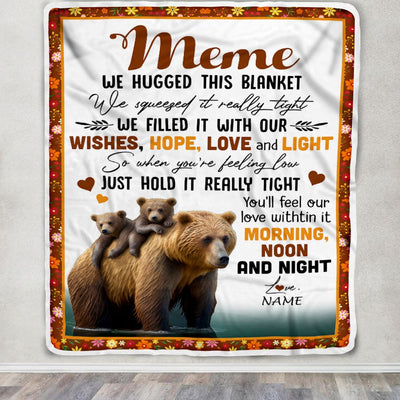 Personalized To My Meme Blanket From Granddaughter Grandson Bear I Love You Meme Birthday Mothers Day Christmas Customized Fleece Throw Blanket | teecentury