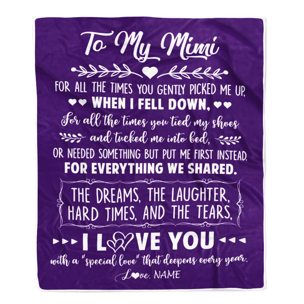 Personalized To My Mimi Blanket From Grandkids I Love You With A Special Love Mimi Birthday Mothers Day Christmas Customized Fleece Throw Blanket | teecentury