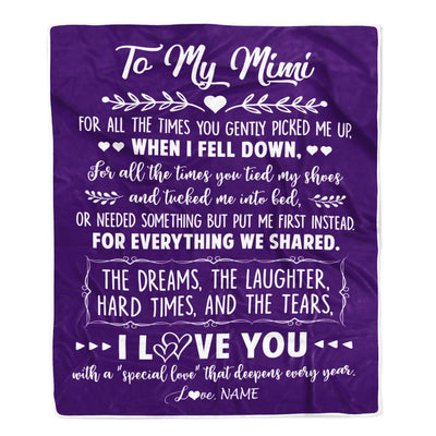 Personalized To My Mimi Blanket From Grandkids I Love You With A Special Love Mimi Birthday Mothers Day Christmas Customized Fleece Throw Blanket | teecentury