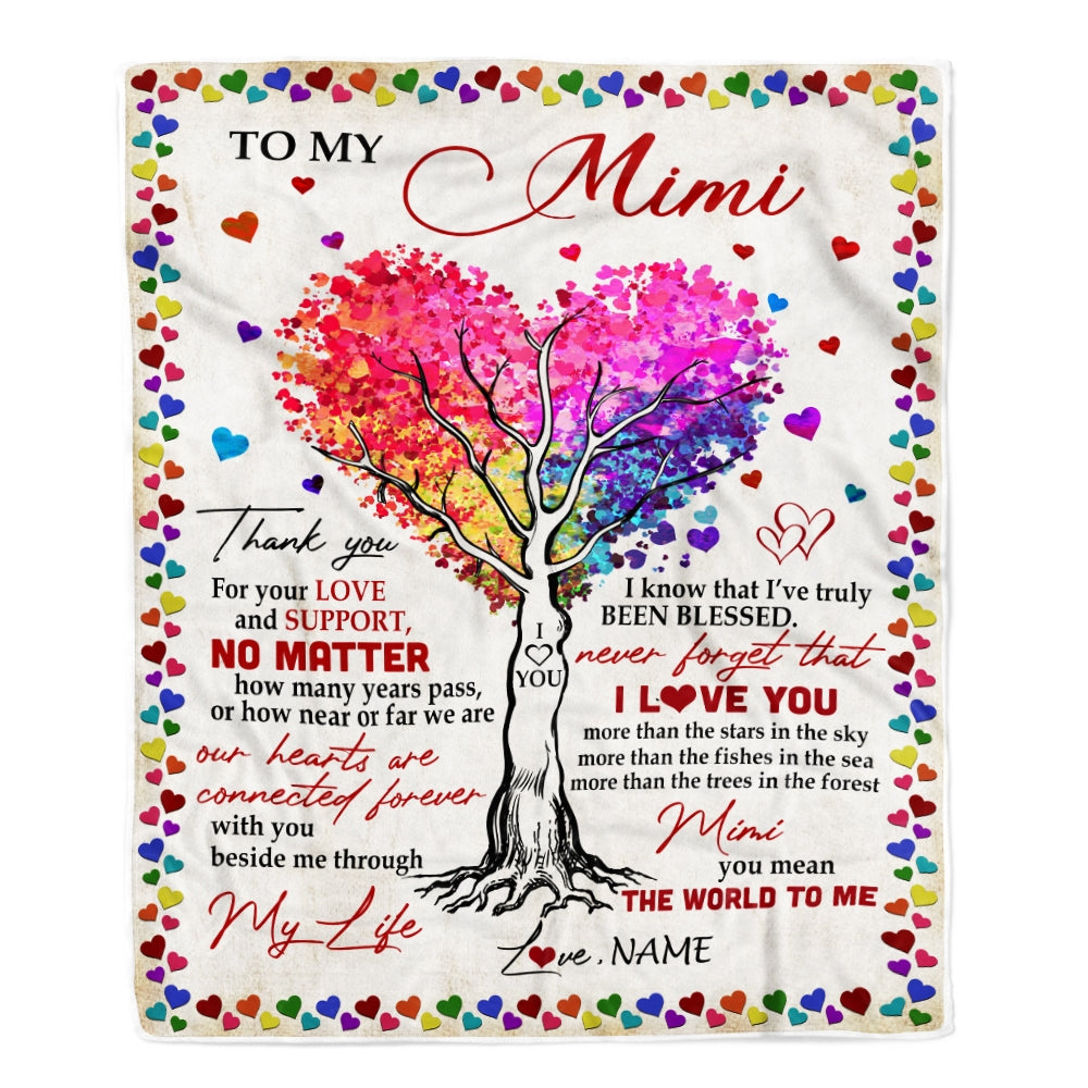 Personalized To My Mimi Blanket From Grandkids Never Forget That I Love You You Mean The World to Me Mimi Birthday Mothers Day Christmas Fleece Blanket Blanket | Teecentury.com