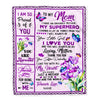 Personalized To My Mom Blanket From Daughter Floral Butterfly Thank You Loving Mother Birthday Mothers Day Christmas Customized Bed Fleece Throw Blanket | teecentury