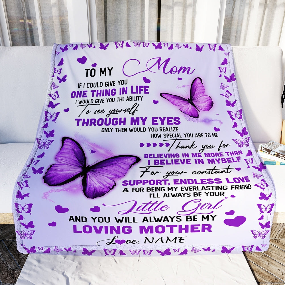 Personalized To My Mom Blanket From Daughter I'll Always be Your Little Girl Loving Mom Mothers Day Birthday Christmas Customized Fleece Blanket Blanket | Teecentury.com
