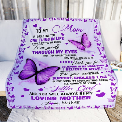 Personalized To My Mom Blanket From Daughter I'll Always be Your Little Girl Loving Mom Mothers Day Birthday Christmas Customized Fleece Blanket Blanket | Teecentury.com