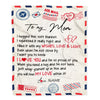 Personalized To My Mom Blanket From Daughter Son Air Mail Letter I Love You Mom Birthday Mothers Day Christmas Customized Fleece Throw Blanket | teecentury
