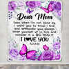 Personalized To My Mom Blanket From Daughter Son Butterfly Love And Appreciate Mom Mother Birthday Mothers Day Christmas Customized Fleece Throw Blanket | teecentury