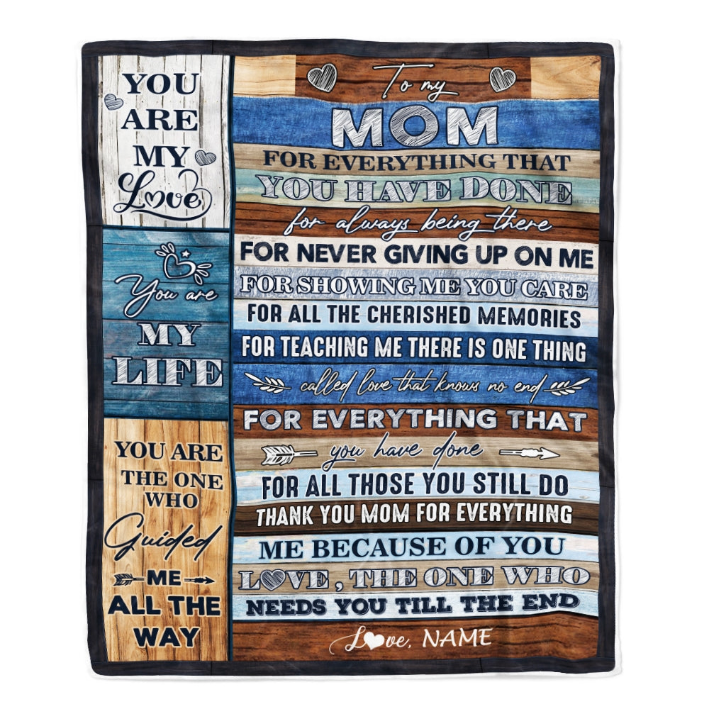 Personalized To My Mom Blanket From Daughter Son Child You Are My Life Travel For Mom Mother's Day Birthday Thanksgiving Christmas Customized Fleece Blanket Blanket | Teecentury.com