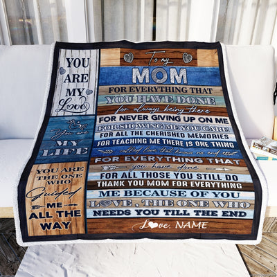 Personalized To My Mom Blanket From Daughter Son Child You Are My Life Travel For Mom Mother's Day Birthday Thanksgiving Christmas Customized Fleece Blanket Blanket | Teecentury.com