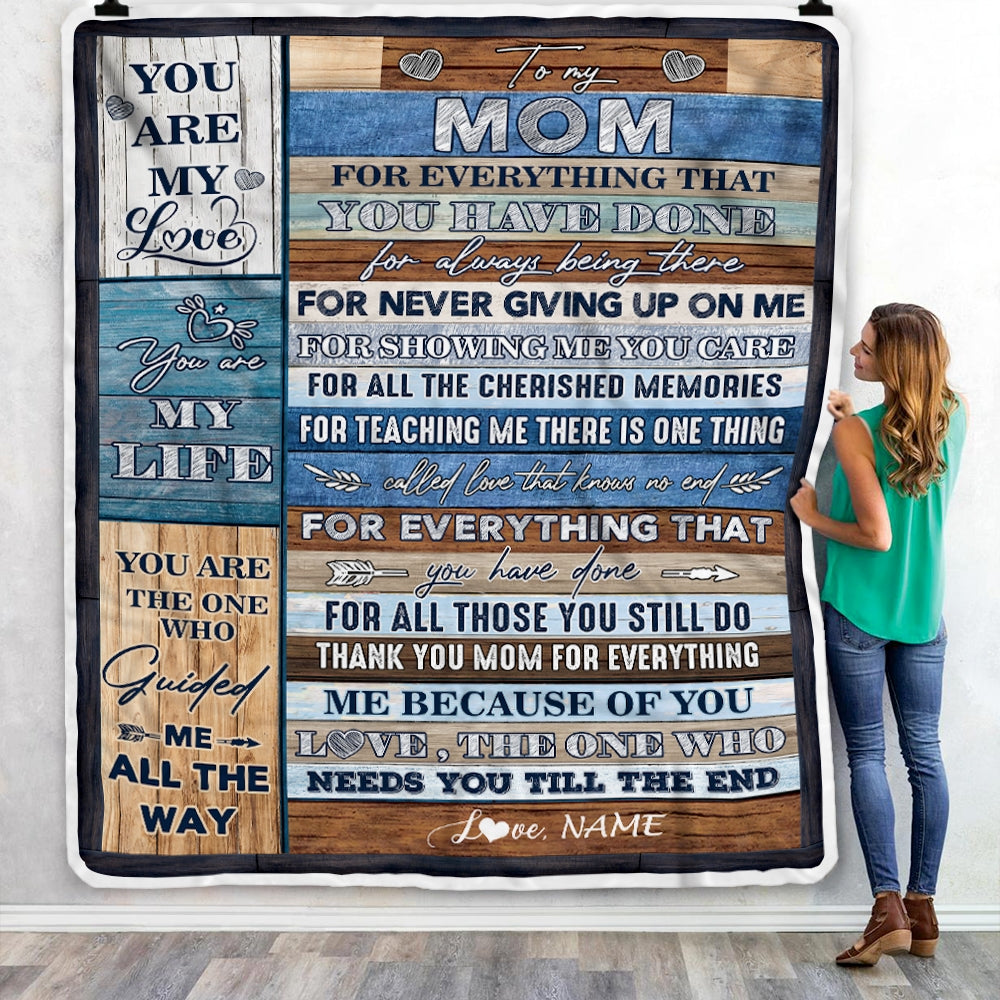 Personalized To My Mom Blanket From Daughter Son Child You Are My Life Travel For Mom Mother's Day Birthday Thanksgiving Christmas Customized Fleece Blanket Blanket | Teecentury.com
