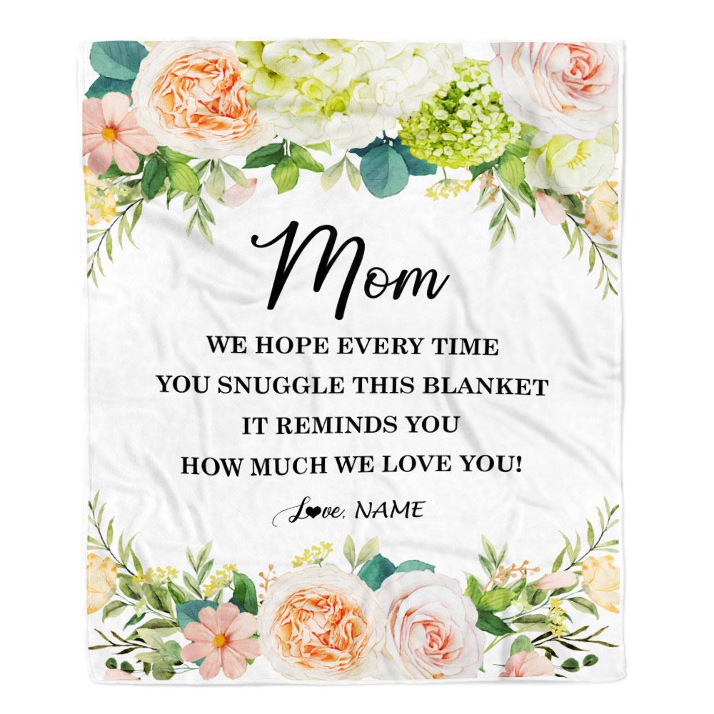 Personalized To My Mom Blanket From Daughter Son How Much We Love You Flower Mom Birthday Mothers Day Christmas Customized Fleece Throw Blanket | teecentury