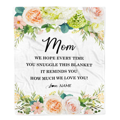 Personalized To My Mom Blanket From Daughter Son How Much We Love You Flower Mom Birthday Mothers Day Christmas Customized Fleece Throw Blanket | teecentury