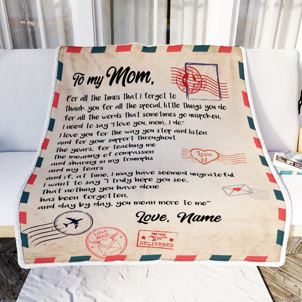 Gifts for Mom, Personalized Mom Blanket, Letter to Mom with Your Own  Finish, Gifts from Daughter Son - Stunning Gift Store
