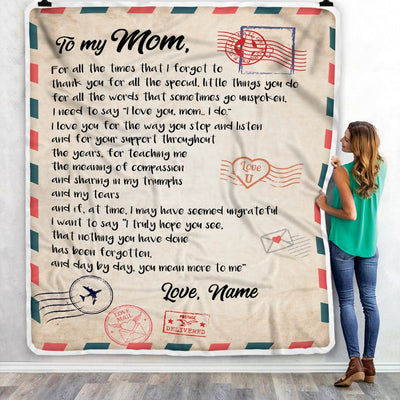 Personalized To My Mom Blanket From Daughter Son Love Letter Mail to M 