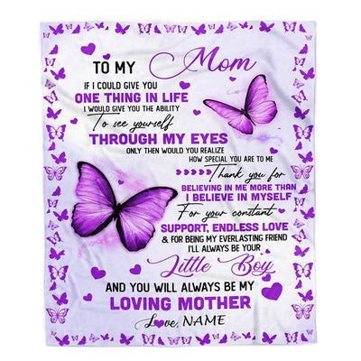 Personalized To My Mom Blanket From Son I'll Always be Your Little Boy Loving Mom Mothers Day Birthday Christmas Customized Fleece Blanket Blanket | Teecentury.com