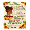 Personalized To My Mom Blanket from Daughter Everything I Am You Helped Me to Be Mom Black Woman Birthday Mothers Day Christmas Gift Fleece Blanket Blanket | Teecentury.com