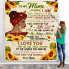Personalized To My Mom Blanket from Daughter Everything I Am You Helped Me to Be Mom Black Woman Birthday Mothers Day Christmas Gift Fleece Blanket Blanket | Teecentury.com