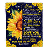 Personalized To My Mom Blanket from Daughter Everything I Am You Helped Me to Be Sunflower Birthday Mothers Day Christmas Gift Customized Fleece Blanket Blanket | Teecentury.com