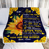 Personalized To My Mom Blanket from Daughter Everything I Am You Helped Me to Be Sunflower Birthday Mothers Day Christmas Gift Customized Fleece Blanket Blanket | Teecentury.com