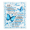 Personalized To My Mom Blanket from Daughter Son Butterfly Everything I Am You Helped Me to Be Birthday Mothers Day Christmas Gift Customized Fleece Blanket Blanket | Teecentury.com