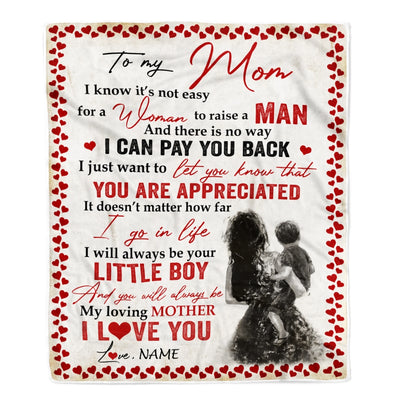 Personalized To My Mom Blanket from Son You Are Appeciated My Loving Mother Mom Mother's Day Birthday Christmas Customized Fleece Blanket Blanket | Teecentury.com