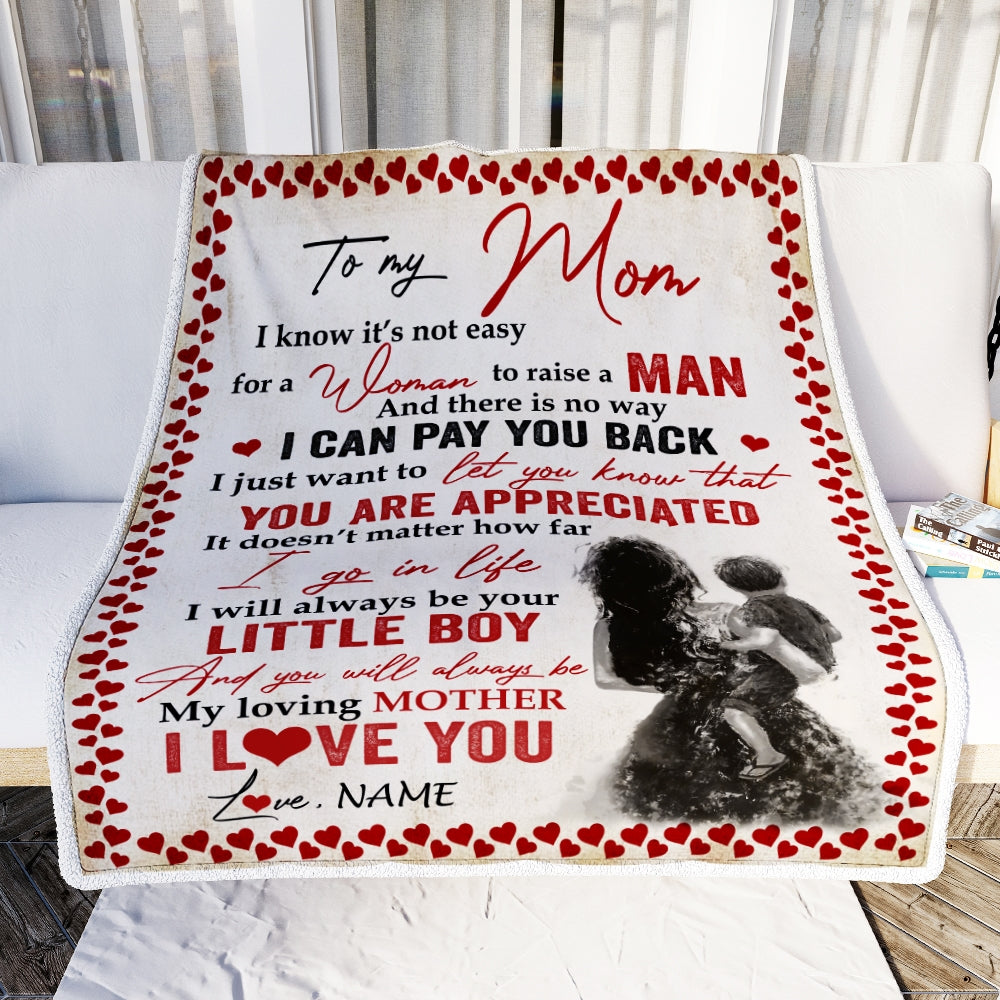 Personalized To My Mom Blanket from Son You Are Appeciated My Loving M ...