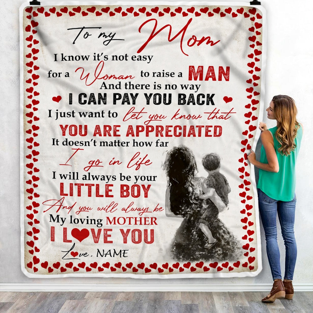 Personalized To My Mom Blanket from Son You Are Appeciated My Loving Mother  Mom Mother's Day Birthday Christmas Customized Fleece Blanket