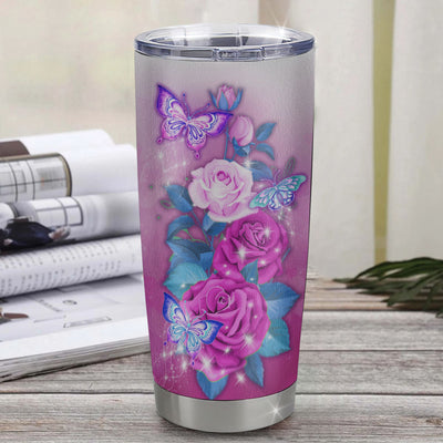 Personalized To My Mom From Daughter Son Stainless Steel Tumbler Cup Butterfly I Am Forever GrateFul Bonus Mom Mothers Day Birthday Christmas Travel Mug | teecentury