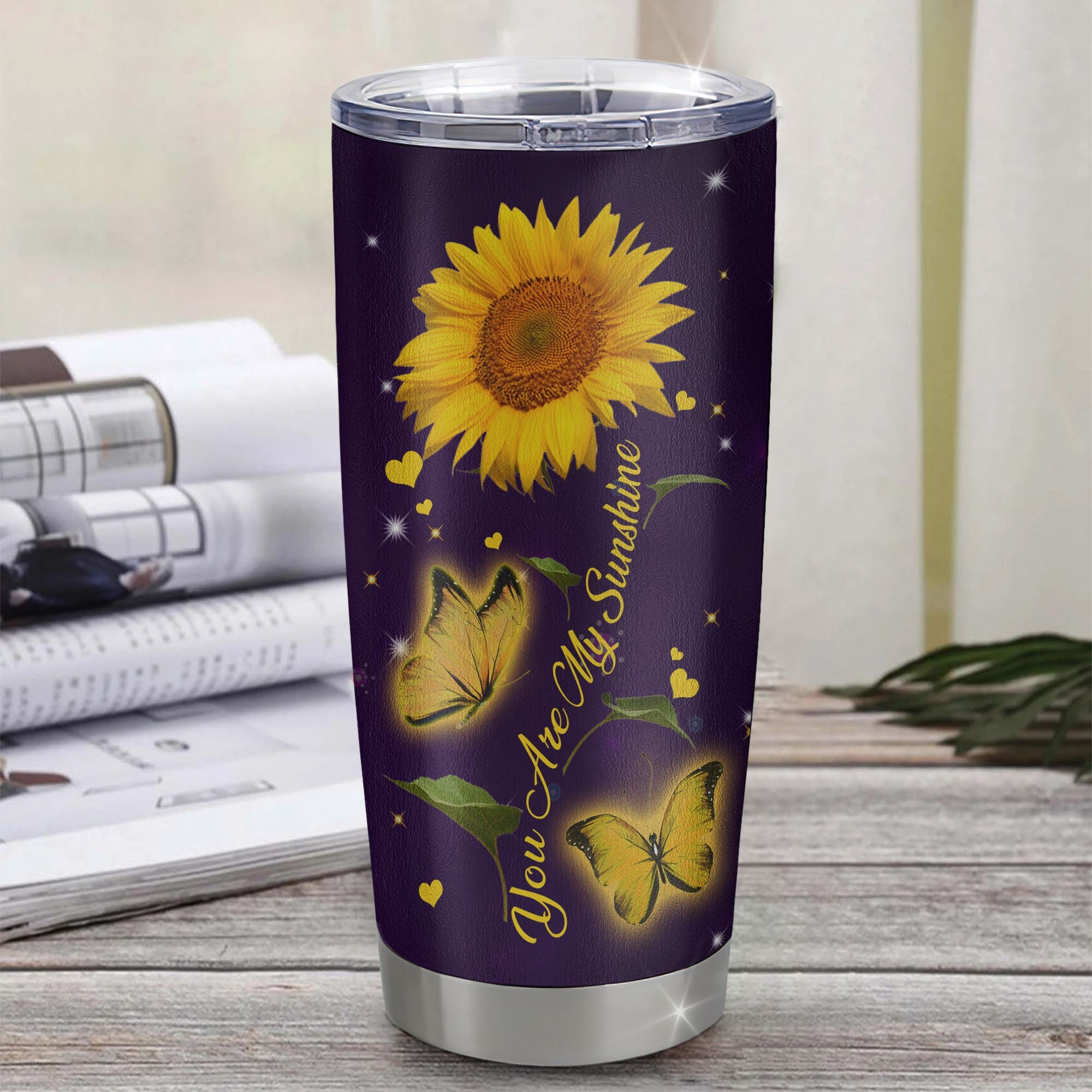 Personalized To My Mom From Daughter Son Stainless Steel Tumbler Cup You Are My Sunshine Butterfly Sunflower Mom Birthday Mothers Day Christmas Travel Mug | teecentury