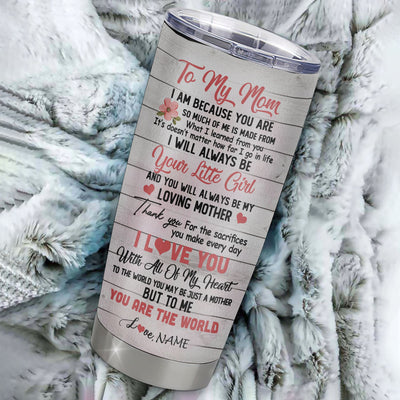Personalized To My Mom From Daughter Stainless Steel Tumbler Cup Flower I Love You With All Of My Heart Mom Mothers Day Birthday Christmas Travel Mug | teecentury