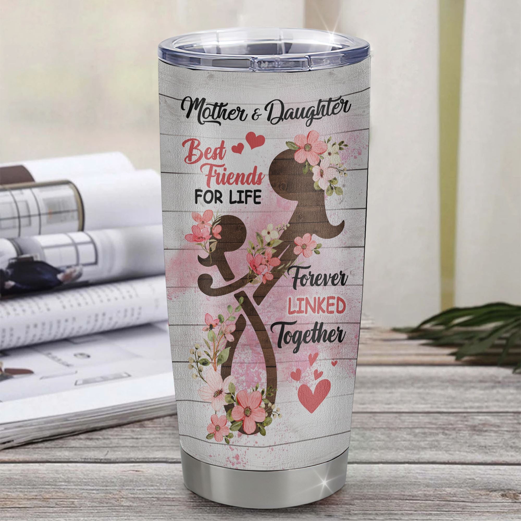 Personalized To My Mom From Daughter Stainless Steel Tumbler Cup Flower I Love You With All Of My Heart Mom Mothers Day Birthday Christmas Travel Mug | teecentury