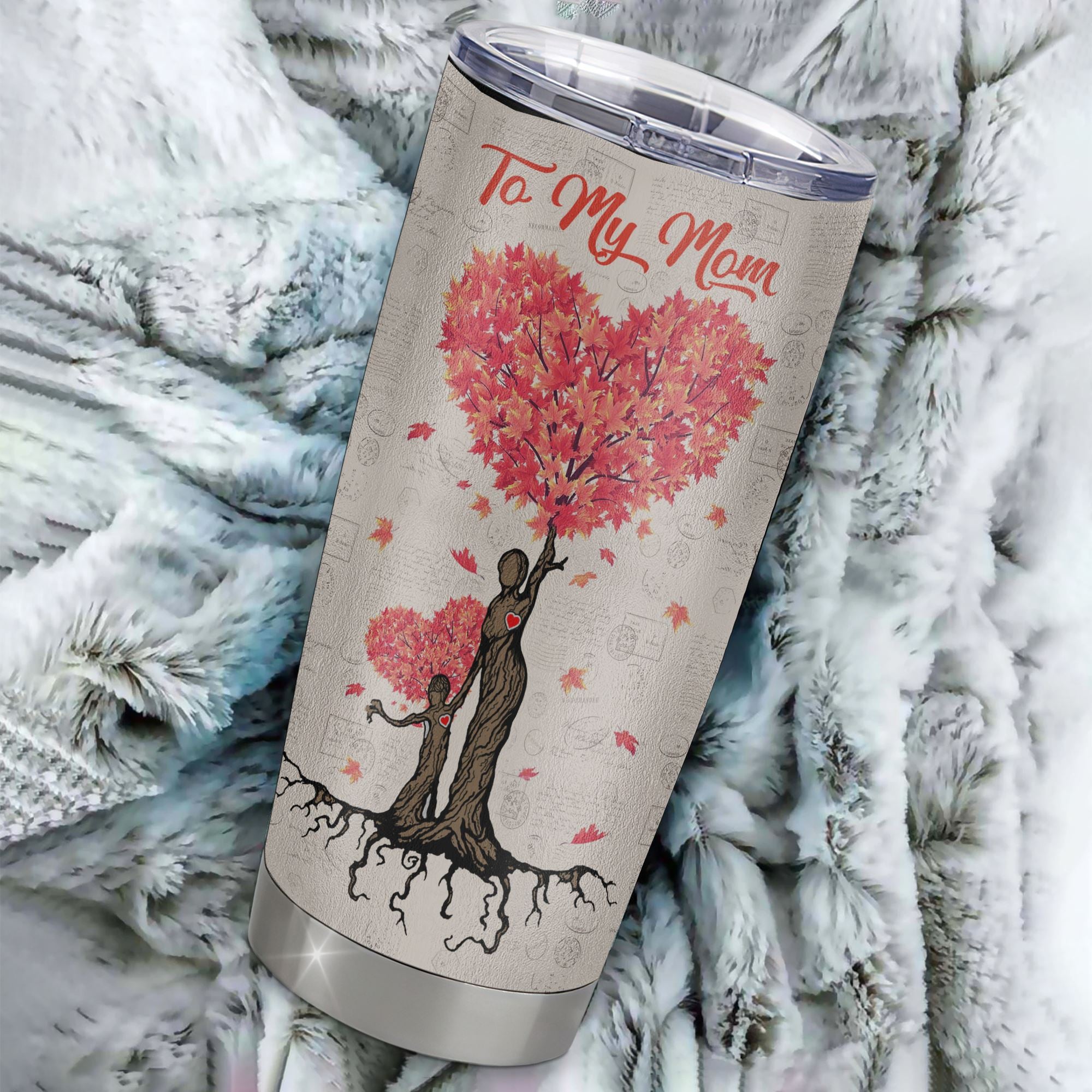 Personalized To My Mom From Daughter Stainless Steel Tumbler Cup Red Tree Your Are The World Mom Mothers Day Birthday Christmas Travel Mug | teecentury