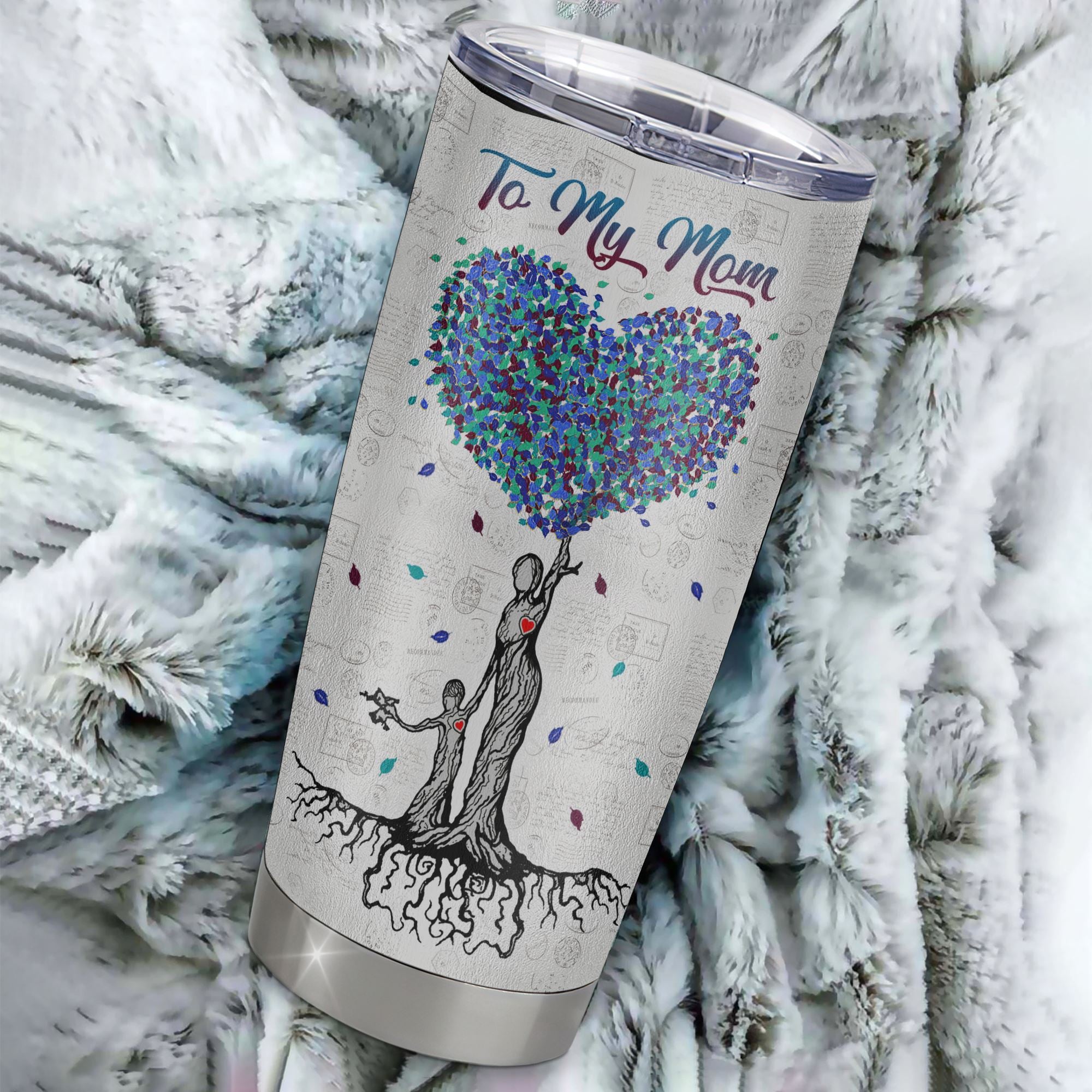 Personalized To My Mom From Son Stainless Steel Tumbler Cup Colorful tree I Love You With All Of My Heart Mom Mothers Day Birthday Christmas Travel Mug | teecentury