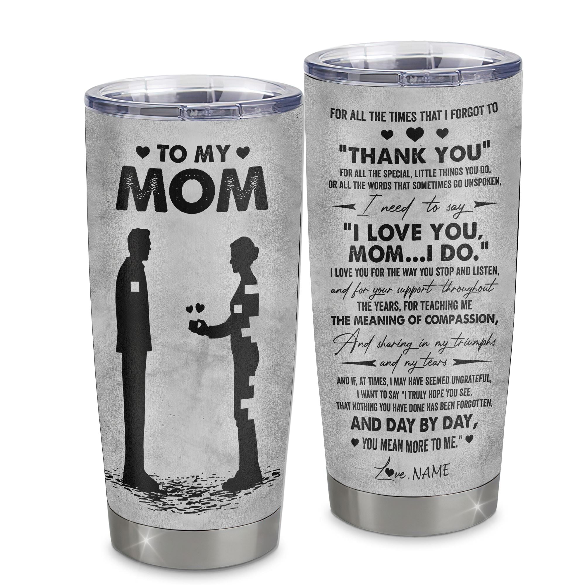 Personalized To My Mom From Son Stainless Steel Tumbler Cup Thank You Father And Son Mom Mothers Day Birthday Christmas Travel Mug | teecentury