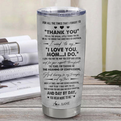 Personalized To My Mom From Son Stainless Steel Tumbler Cup Thank You Father And Son Mom Mothers Day Birthday Christmas Travel Mug | teecentury