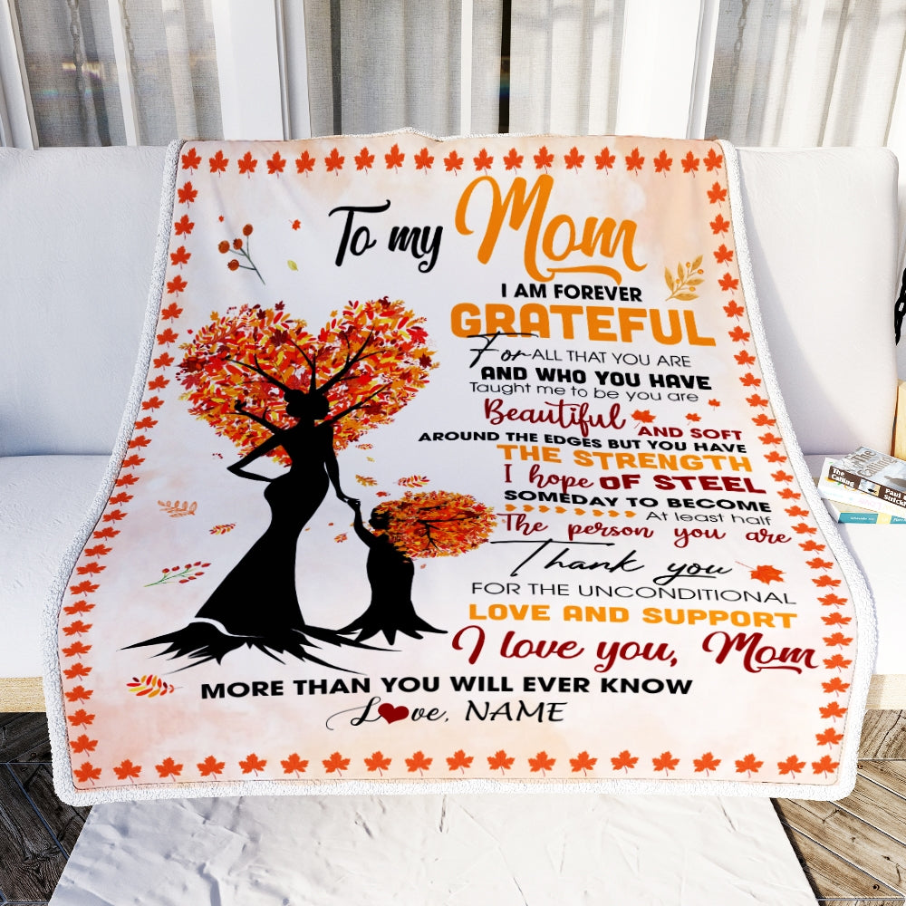 Personalized To My Mom Mommy From Daughter Son Kids Heart Tree I Love You More Than Will Ever Know Mother's Day Birthday Christmas Customized Fleece Blanket Blanket | Teecentury.com