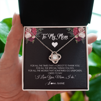 Love Knot Necklace | Personalized To My Mom Necklace From Daughter Son I Need To Say I Love You Mom Jewelry Birthday Mothers Day Christmas Customized Message Card | teecentury